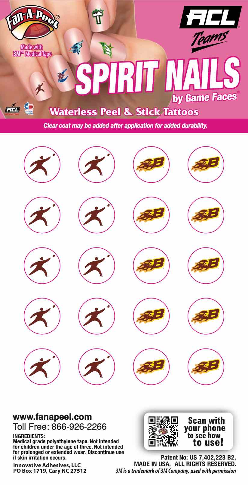 Arizona Burn - Waterless Peel & Stick Fingernail Tattoos - 20 Pack