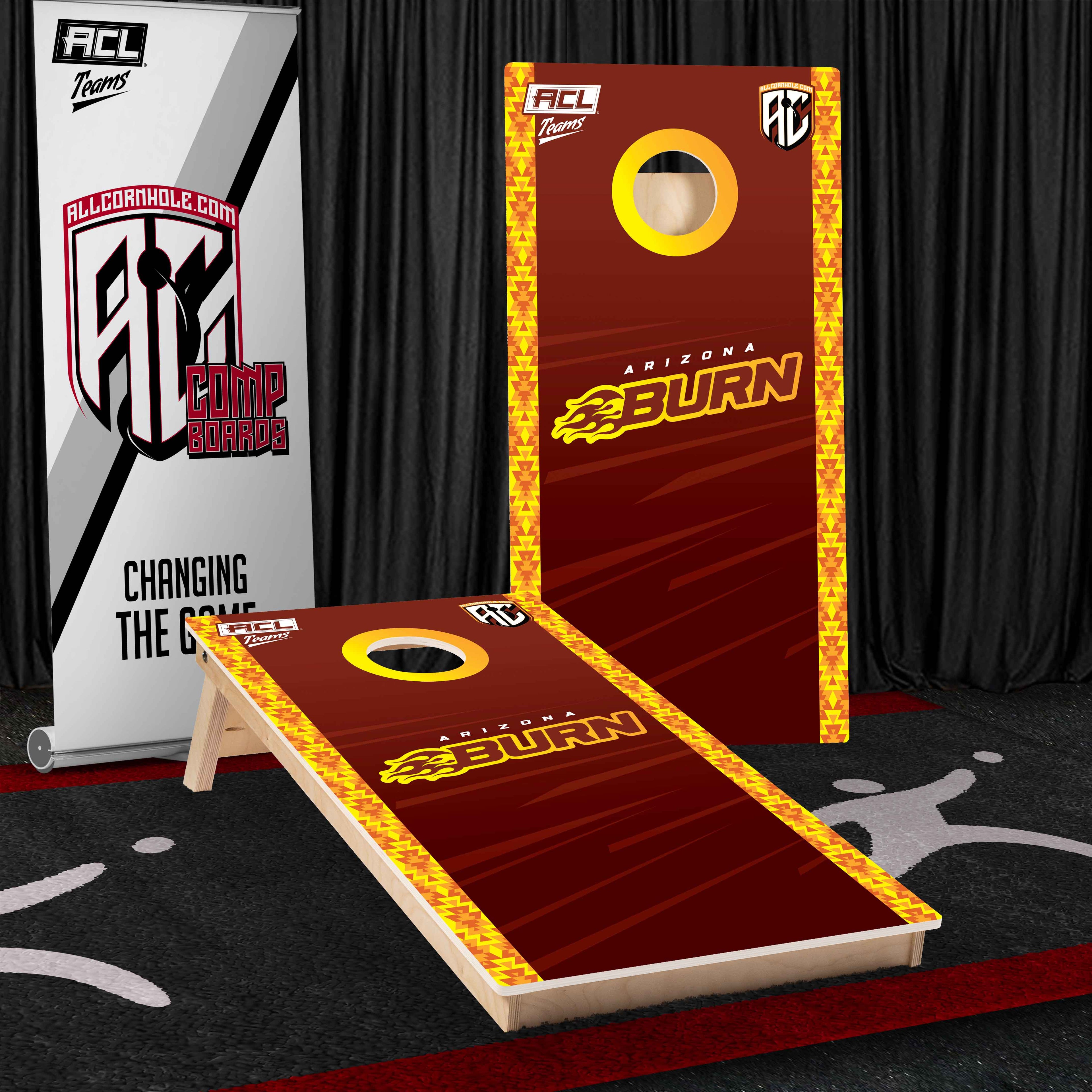 ACL Teams Competitive Cornhole Board - Arizona Burn